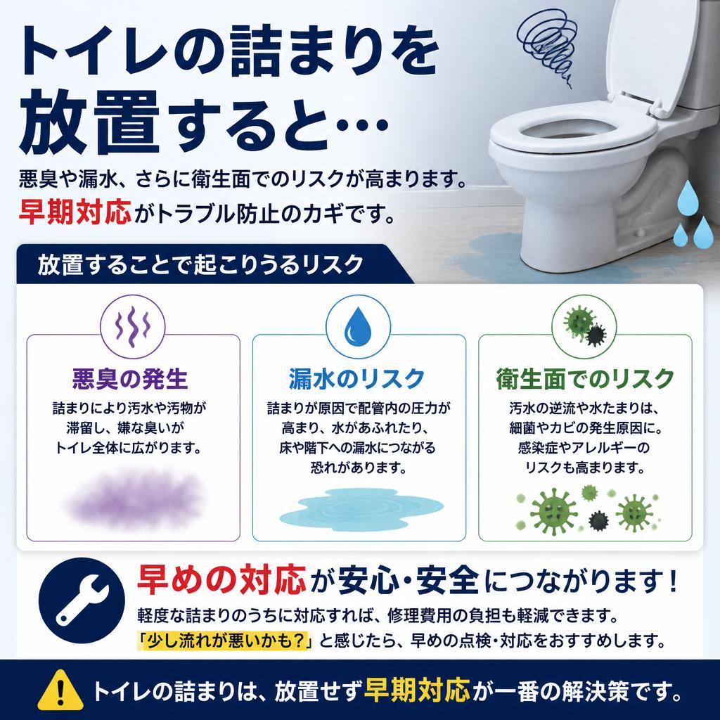 詰まりを放置するとどうなる？
