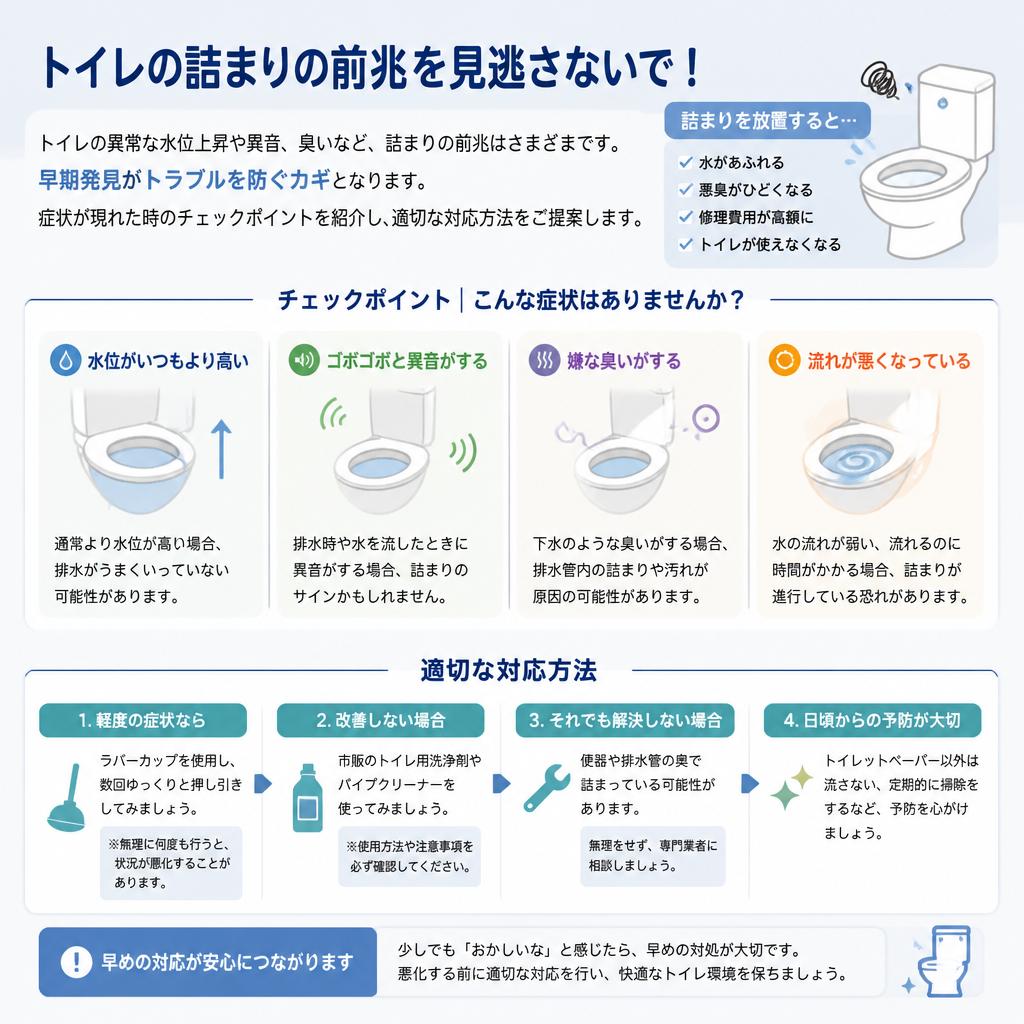 詰まりの兆候を見逃さないために