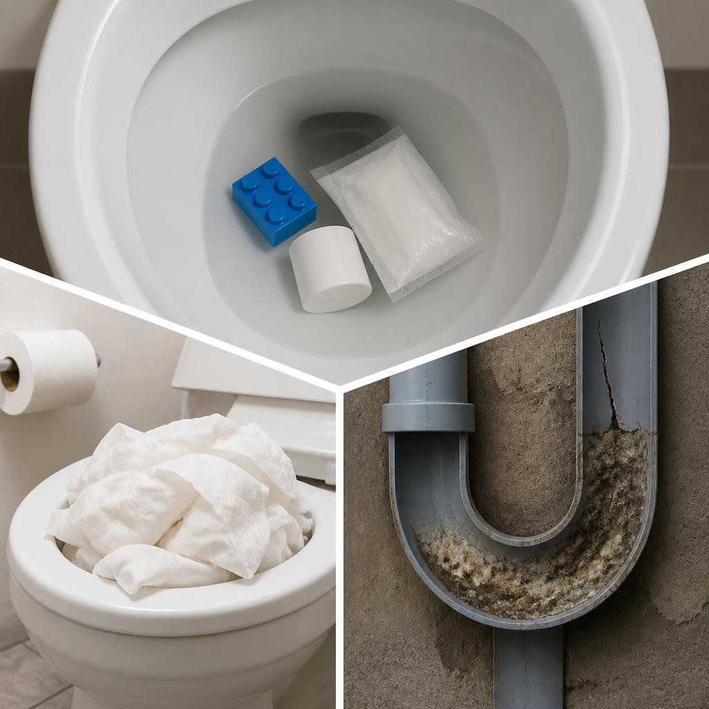 トイレ詰まりの主な原因