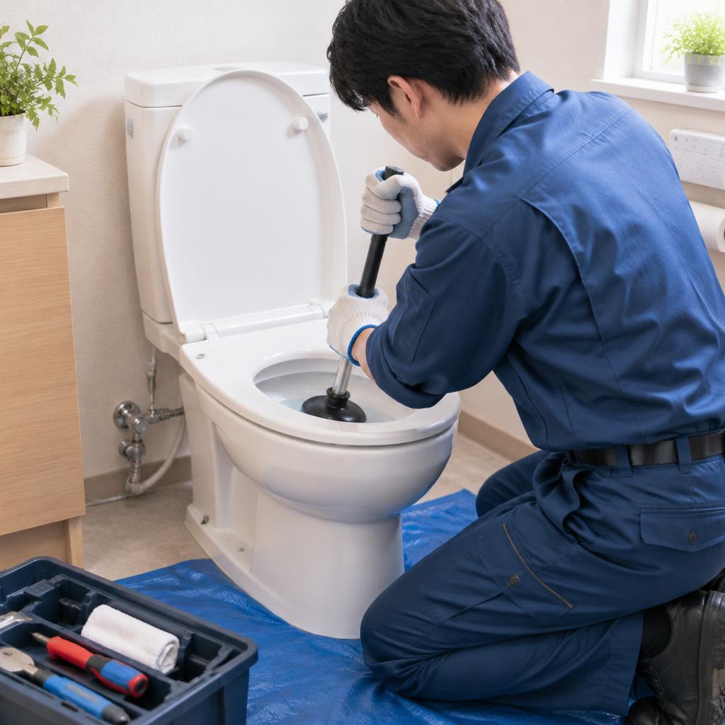 川口市のトイレ詰まり、突然のトラブルも最短即日対応。原因を見極め、納得のお見積りで安心の水道修理へ