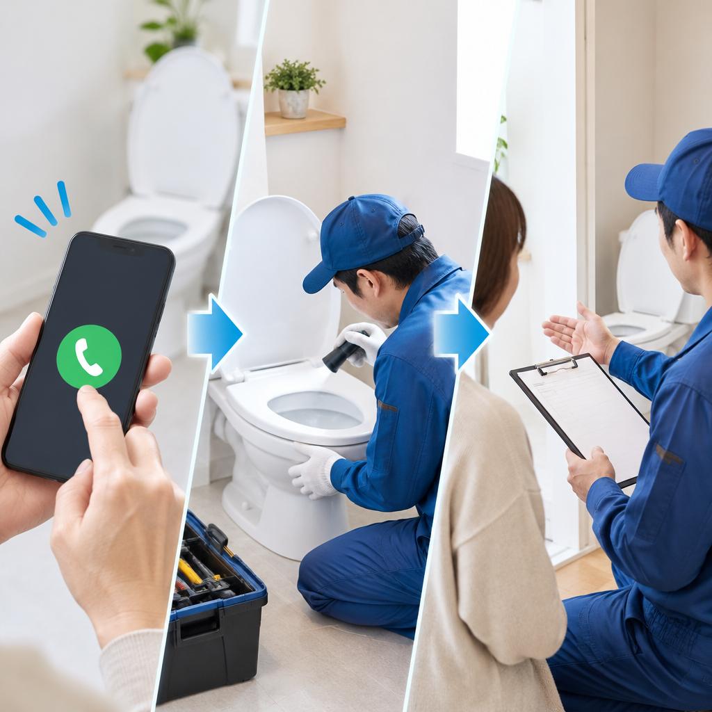 トイレ詰まりで困ったら、まずはお電話ください