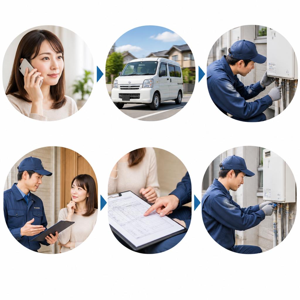 最短即日で訪問！点検から作業完了までの流れ